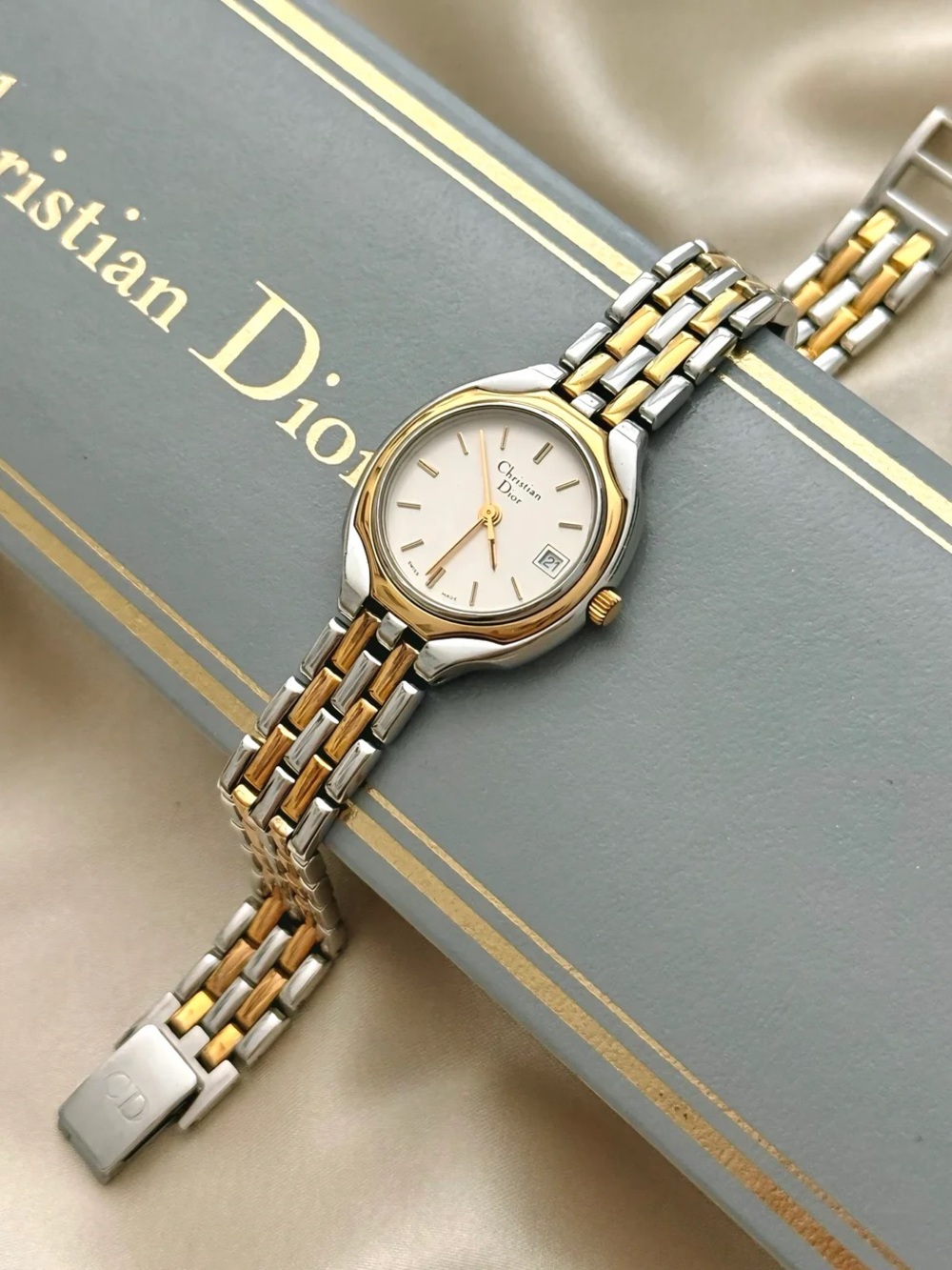 AUTHENTIC RARE VINTAGE DIOR TWO-TONED WATCH